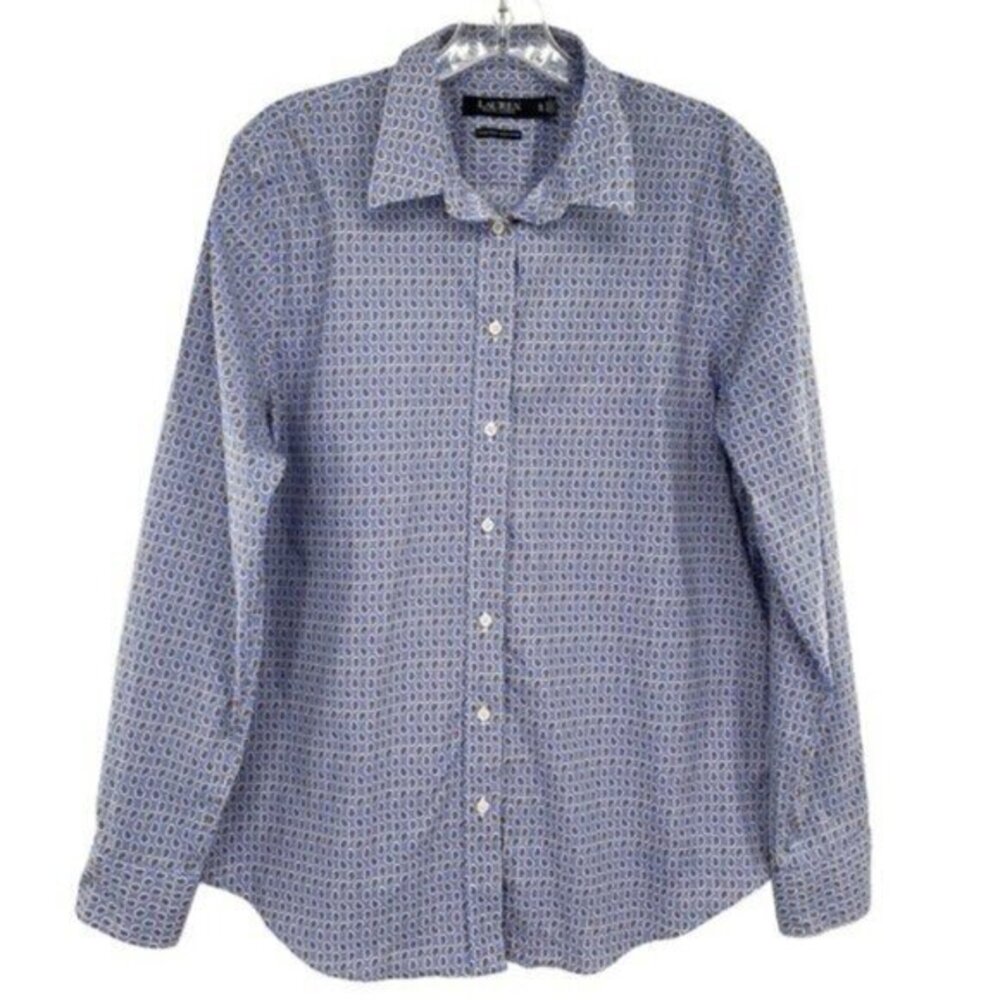 Ralph Lauren Men’s Paisley Stretch Non Iron Button Down Dress Shirt